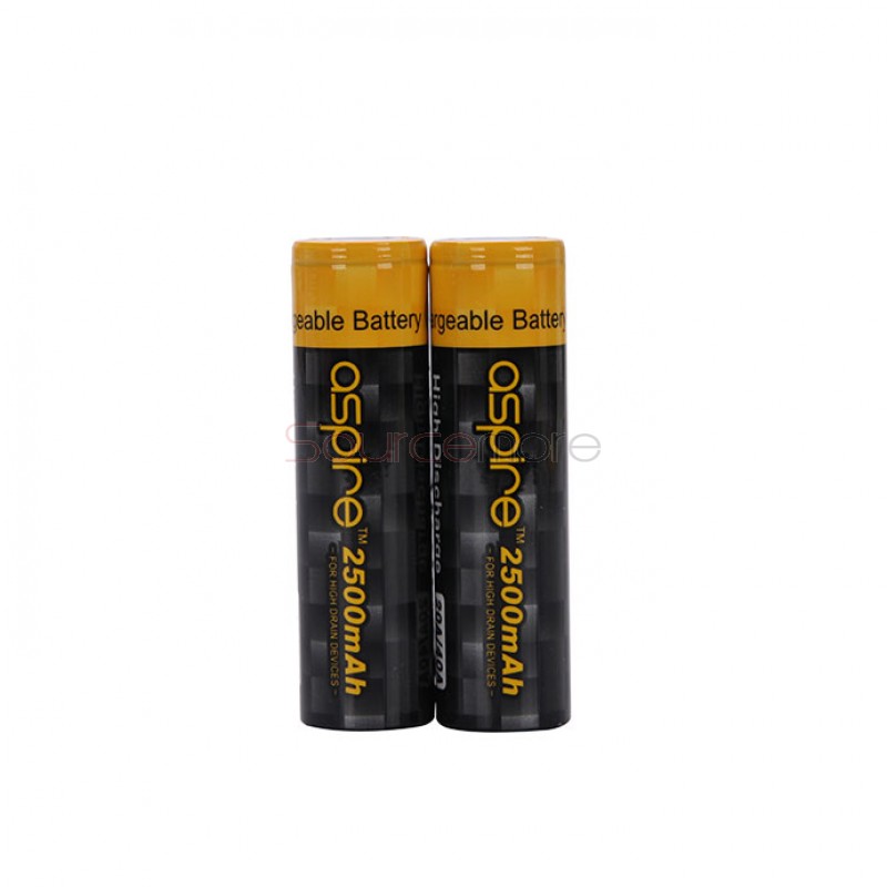 Aspire 18650 Rechargeable Battery 3.7V/ 20A/ 2500mAh 2PCS 