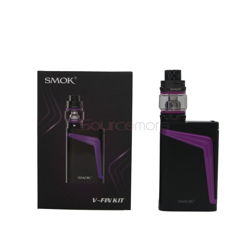 Smok V-FIN Kit with 160W V-FIN Box Mod and 6.0ml TFV12 Big Baby-Black and 7-Color
