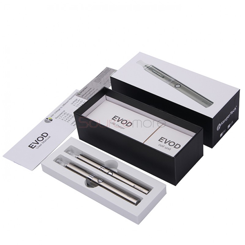 Kanger EVOD Starter Kit with 1.8ml Atomizer and 650mah Battery - Silver US Plug