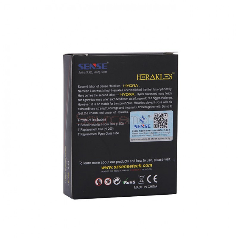 Sense Herakles Hydra 2.0ml Temperature Control Tank with Adjustable Airflow Control-Black