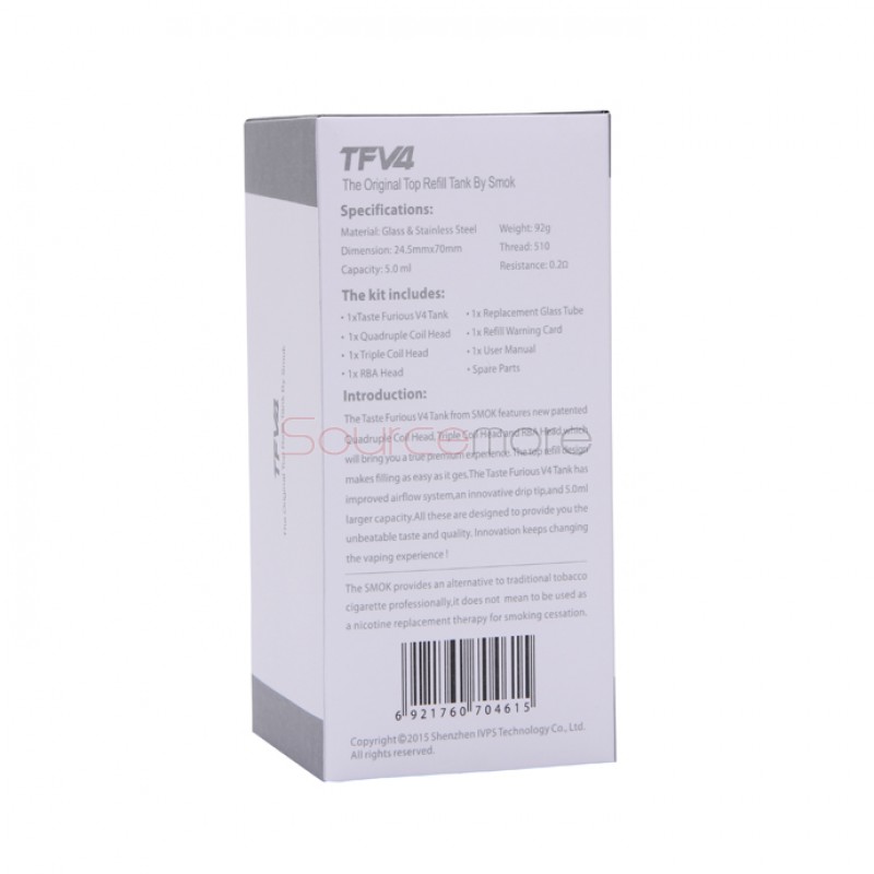 SMOK TFV4 Atomizer Sub Ohm Tank Full Kit 5ml-Black