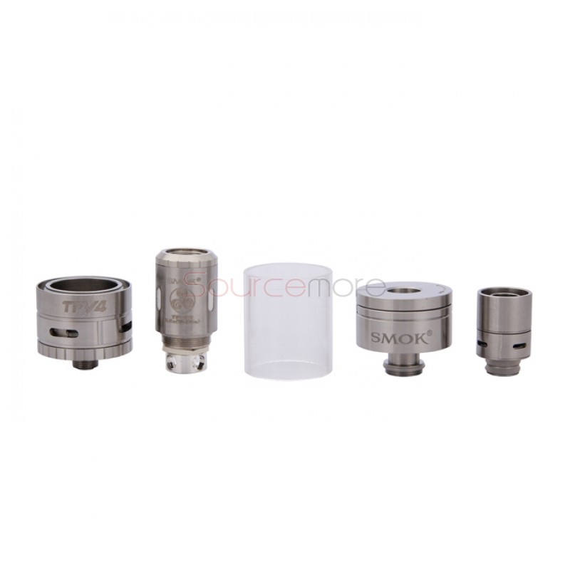SMOK TFV4 Atomizer Sub Ohm Tank Simple Packing with 510/eGo Thread 5ml-Silver