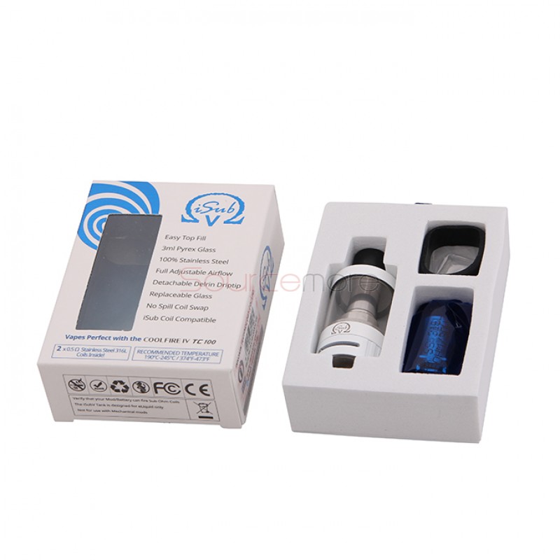 Innokin iSub V Top-Fliing Design 3.0ml Liquid Capacity Tank with No Spill Coil Swap System-White
