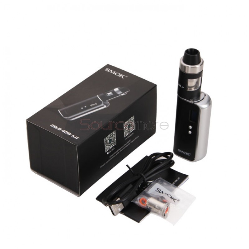 Smok OSUB 40W Kit 2ml 22mm Helmet Mini Tank with 1350mah TC OSUB Mod- Black Silver