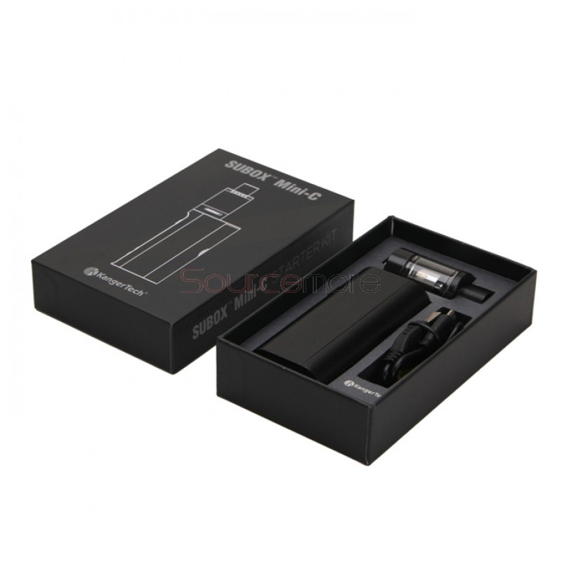 Kanger Subox Mini-C Starter Kit with 3.0ml Protank 5 and 50W Kbox Mini-C Mod Powered by Single 18650 Cell- Black