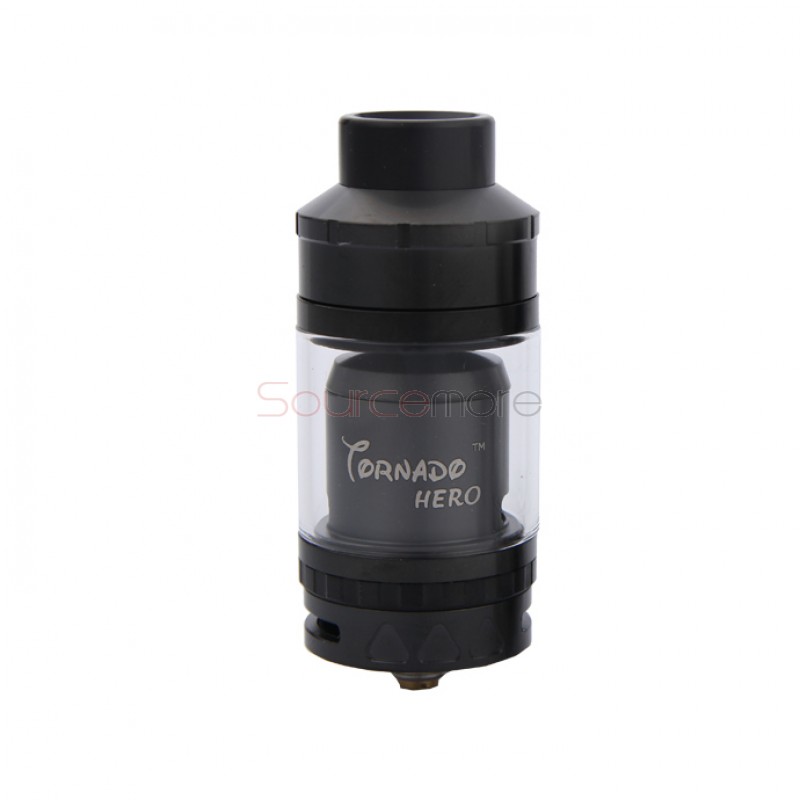 IJOY Tornado Hero Two Post Build Deck RTA/Sub Ohm Tank with 5.2ml Capacity-Black