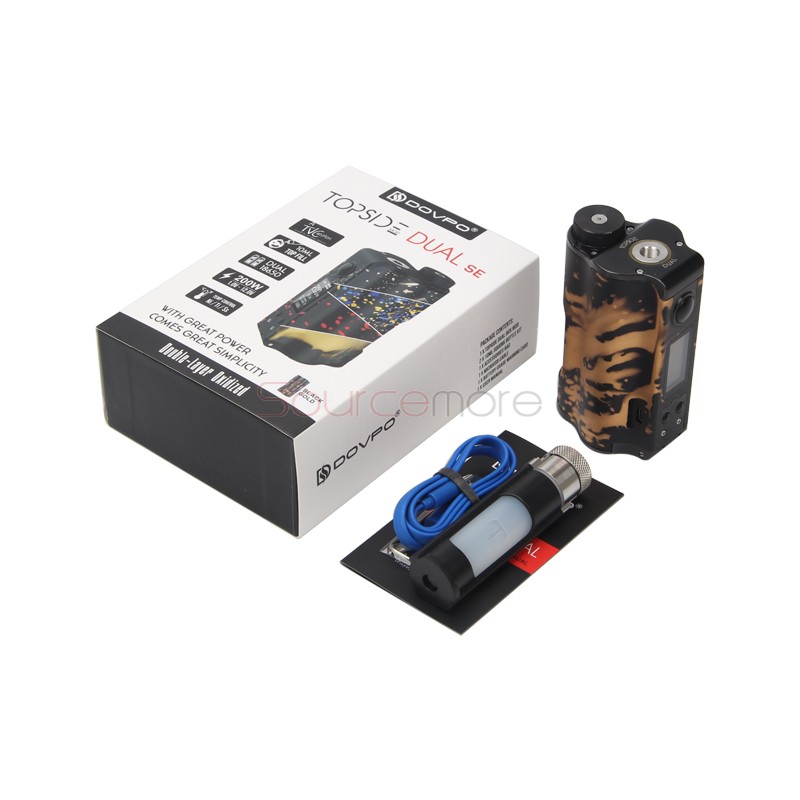 DOVPO Topside Dual 200W Squonk Mod - Black Gold