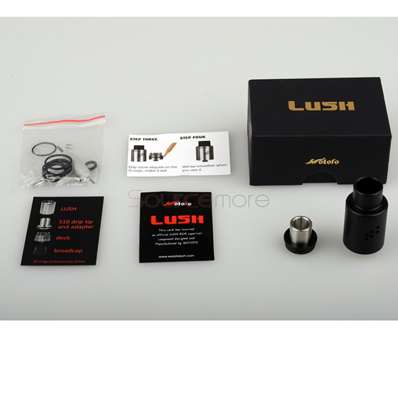 Wotofo Lush RDA Atomizer - Black + Pink Spot