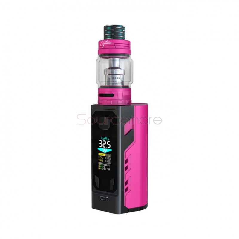 IJOY Captain X3 324W Kit Captain X3 324W Mod with 8ml Captain X3 Tank(Included 20700 Battery 9000mah Capacity)-Pink