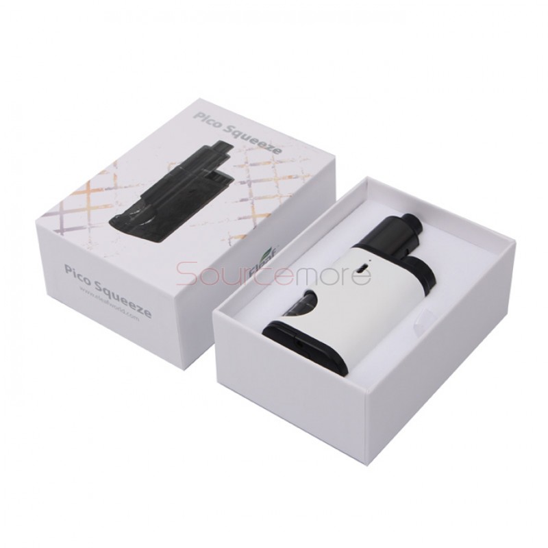Eleaf Pico Squeeze Mod with Coral RDA Kit Replaceable 18650 Battery and 6.5ml Liquid Capacity- White
