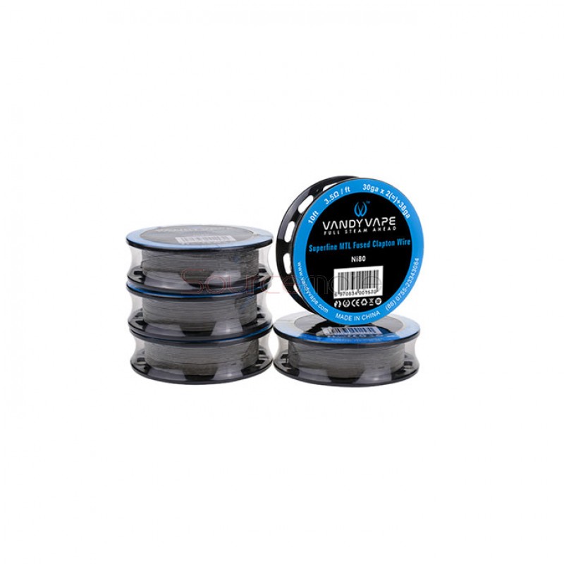 x2+32GA Resistance Wire NI80 SS316 Wires ss316L+NI80 26GA+32GA 2 Packs Staggered Fused Clapton wire 10ft -