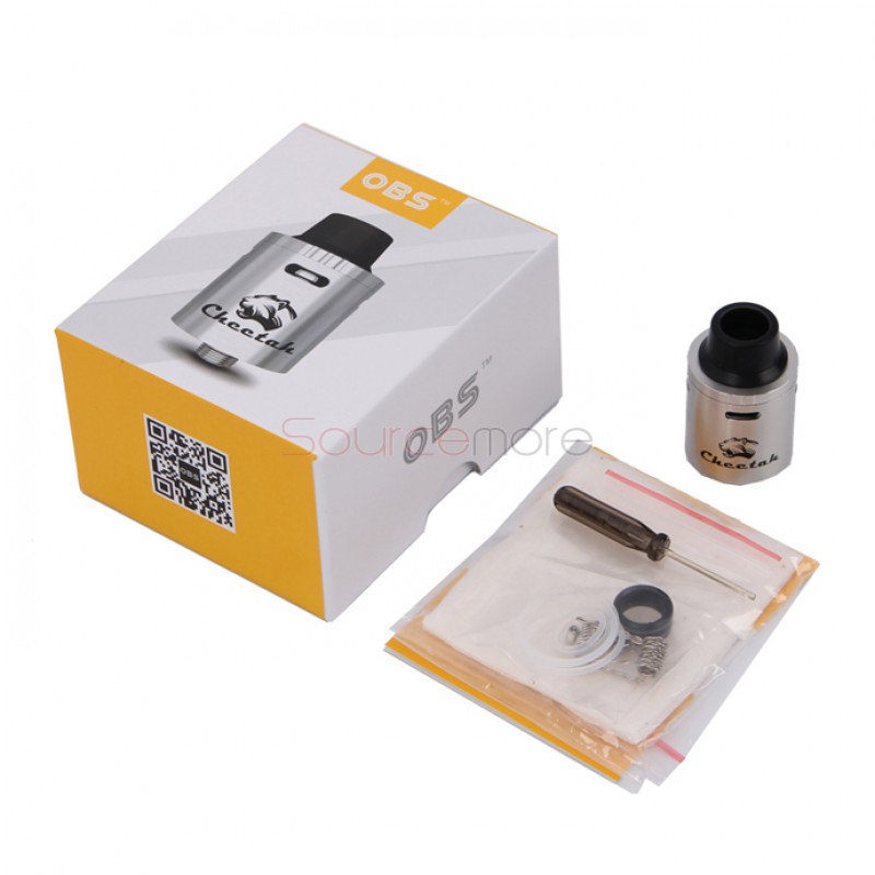OBS Cheetah TC RDA Rebuildable Tank Designed with Top-filling Airflow Control-Silver