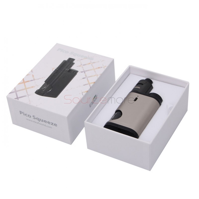 Eleaf Pico Squeeze Mod with Coral RDA Kit Replaceable 18650 Battery and 6.5ml Liquid Capacity- Silver