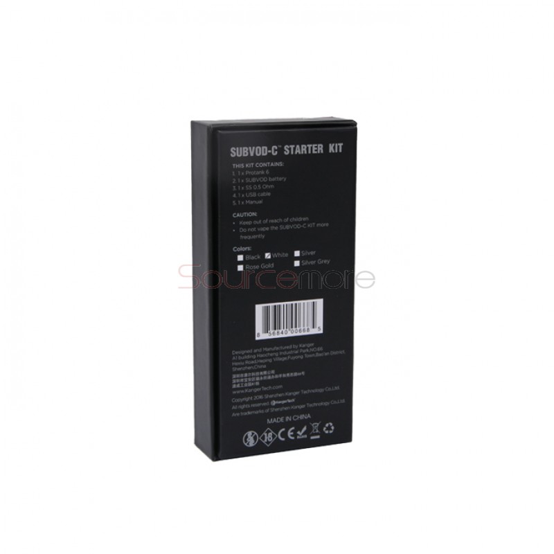 Kanger SUBVOD-C Starter Kit 1300mah SUBVOD Battery 2.8ml Subtank Nano-C Tank -Silver