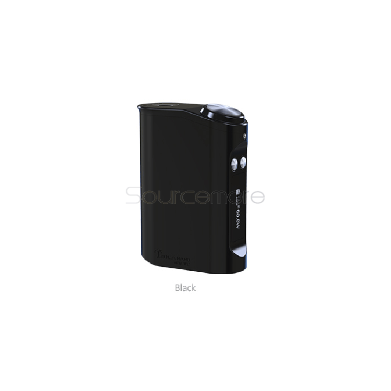 Tesla Nano TC 60W Variable Wattage Mod Support Ni/Ti 3600mah Internal Battery 510 Spring Loaded Connection-Black