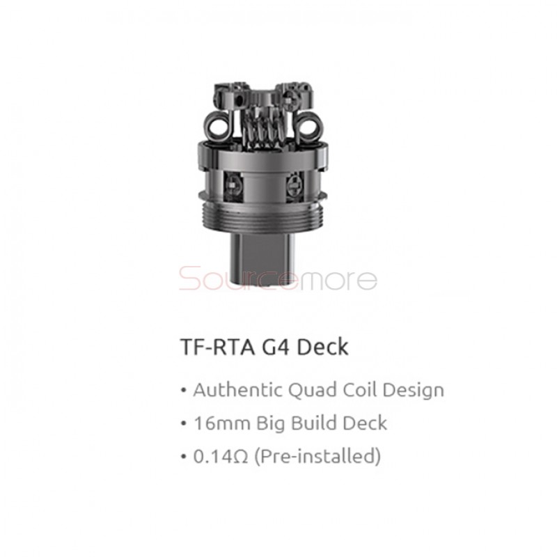 SMOK TF-RTA 16mm Diameter G4 Deck with Authentic Quad Coil Design for TF-RTA Atomizer-0.14ohm