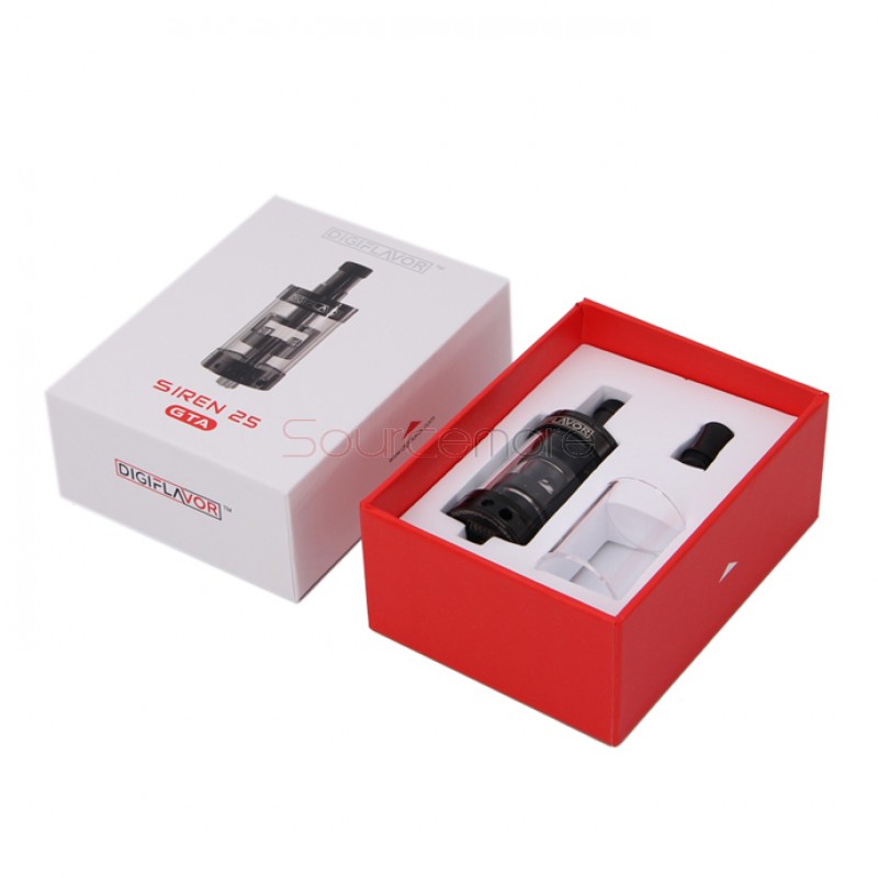 Digiflavor Siren GTA 5ml Liquild Capacity Mouth to Lung Genisis Tank Atomizer 25mm Diameter Version- Black