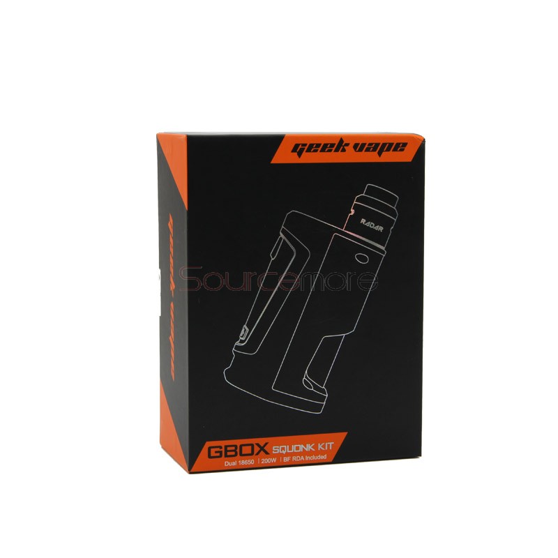 Geek Vape GBOX Squonker 200W Mod with Radar RDA Kit- Black&red