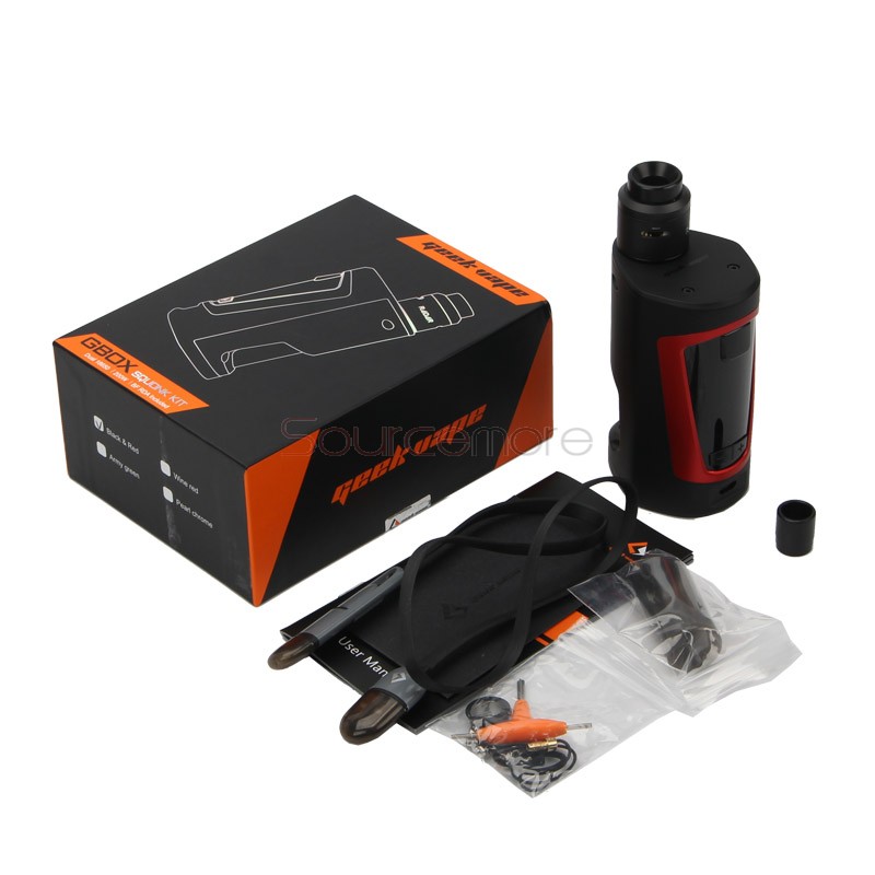 Geek Vape GBOX Squonker 200W Mod with Radar RDA Kit- Black&red