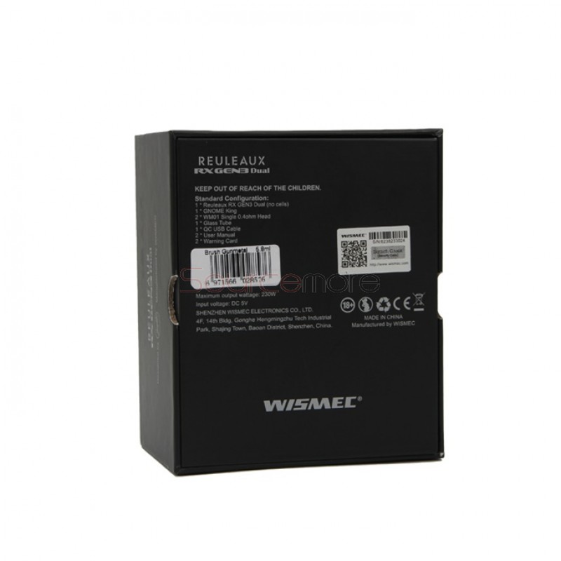 Wismec Reuleaux RX GEN3 Dual Kit with GNOME King - Brush Gunmetal