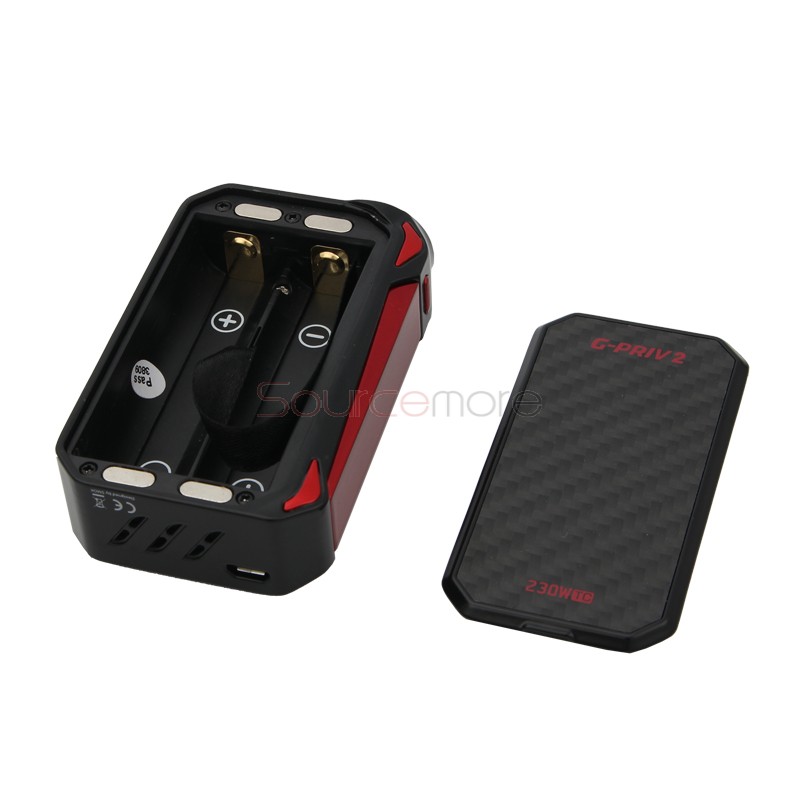 Smok G-PRIV 2 Kit 4.0ml TFV8 X-Baby Tank with G-PRIV 2 230W Mod Powered by Dual 18650 Cells- Black Red
