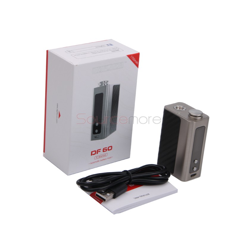 Digiflavor DF 60W OLED Screen 1700mah Capcity Mod Support Ni/Ti/SS/TCR/Watt Mode-Brushed silver