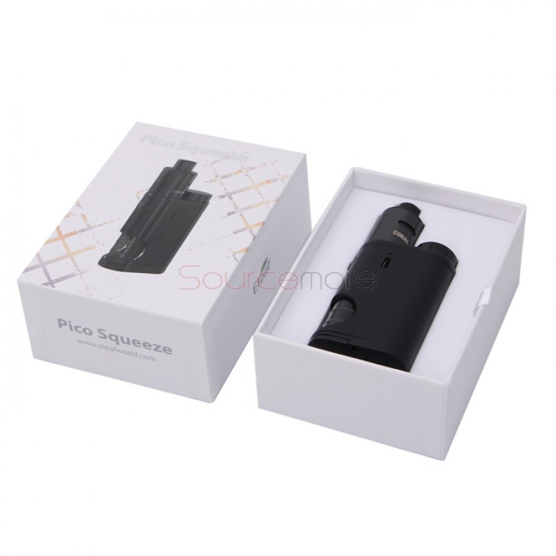 Eleaf Pico Squeeze Mod with Coral RDA Kit Replaceable 18650 Battery and 6.5ml Liquid Capacity- Black