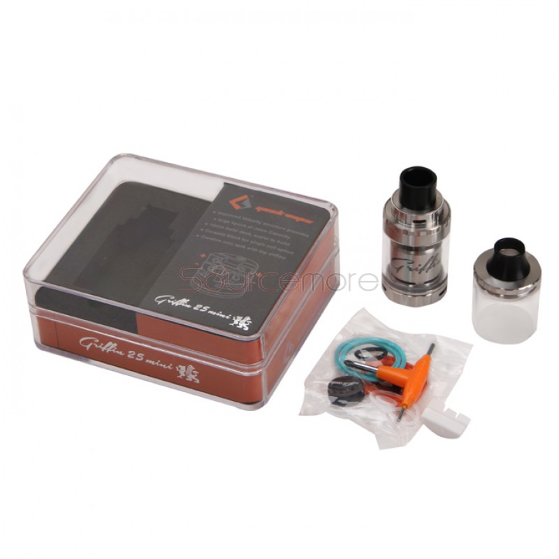 Geek Vape Griffin 25 Mini 3.0ml Top Airflow System Tank with 18mm Deck- Stainless Steel