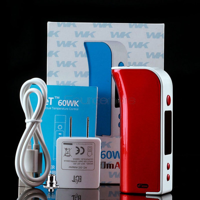 ECT eT 60WK TC Mod 2600mah Built-in Battery 60W Variable Wattage with OLED Screen Box Mod-Red