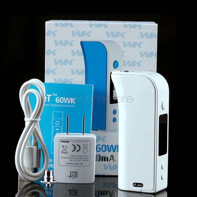 ECT eT 60WK TC Mod 2600mah Built-in Battery 60W Variable Wattage with OLED Screen Box Mod-White