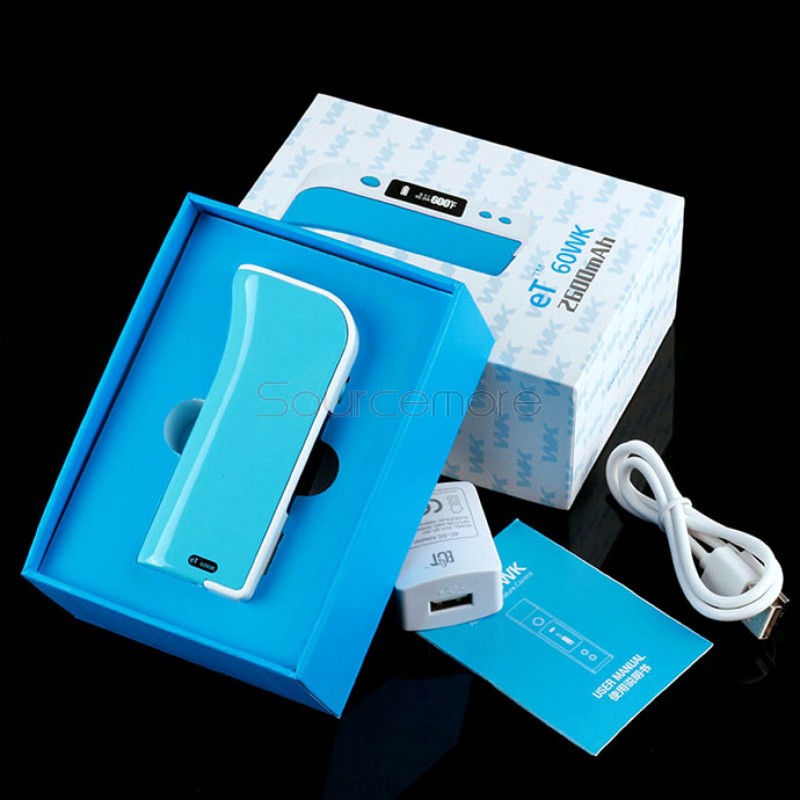 ECT eT 60WK TC Mod 2600mah Built-in Battery 60W Variable Wattage with OLED Screen Box Mod-Blue