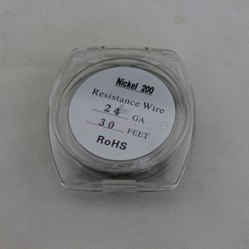 Pure Nickel Ni200 Resistance Wire for Rebuildable Atomizers 24GA 30 Feet for Temperature Control Device