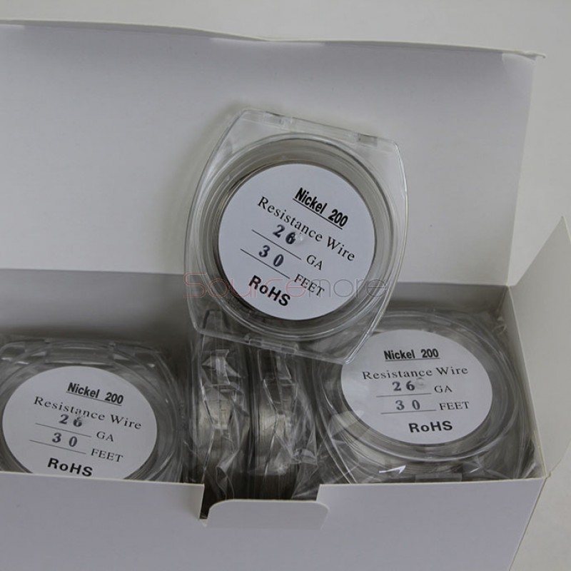 Pure Nickel Ni200 Resistance Wire for Rebuildable Atomizers 26GA 30 Feet for Temperature Control Device