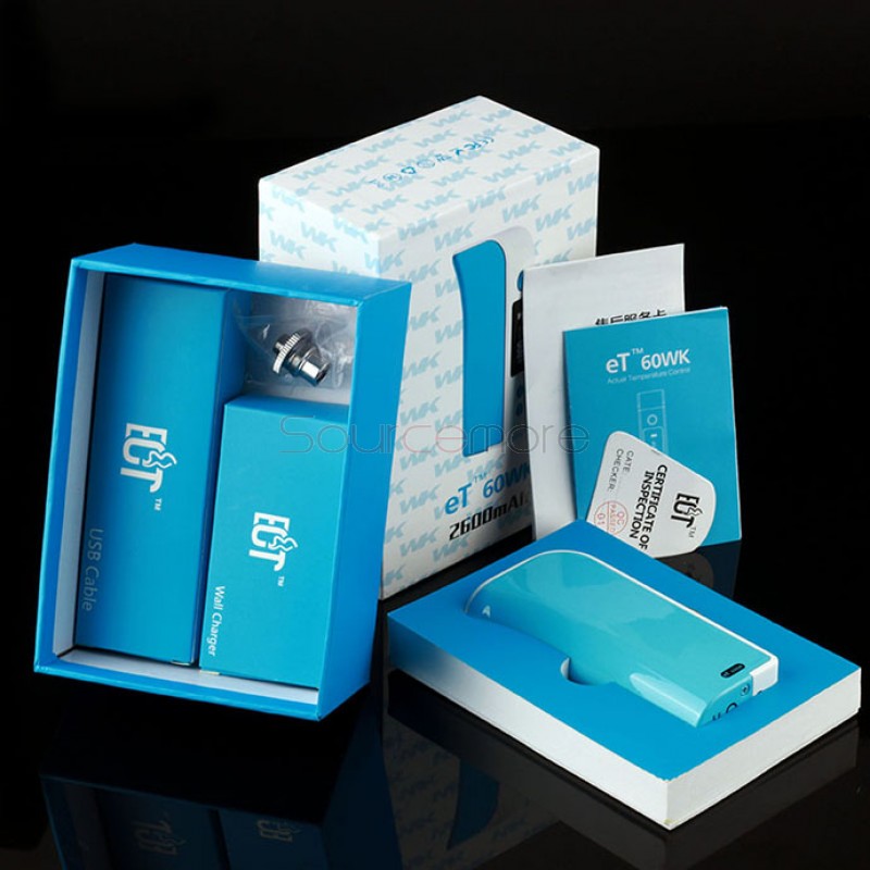 ECT eT 60WK TC Mod 2600mah Built-in Battery 60W Variable Wattage with OLED Screen Box Mod-Blue