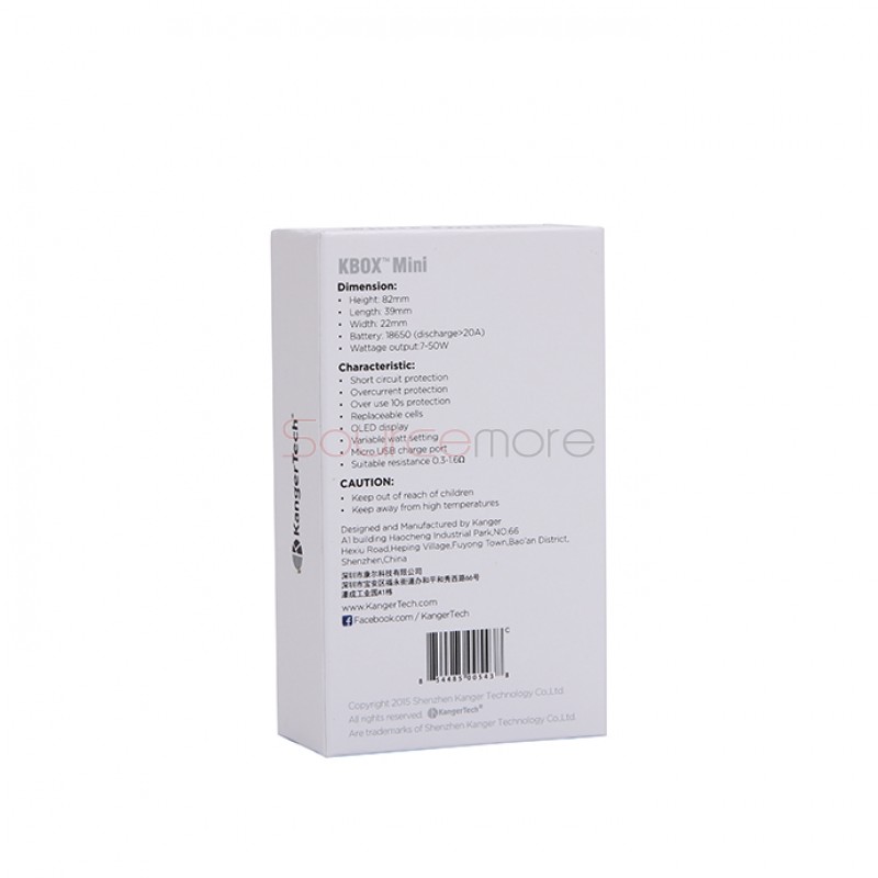 Kanger Kbox Mini 5W-60W Variable Wattage VW Box Mod - white