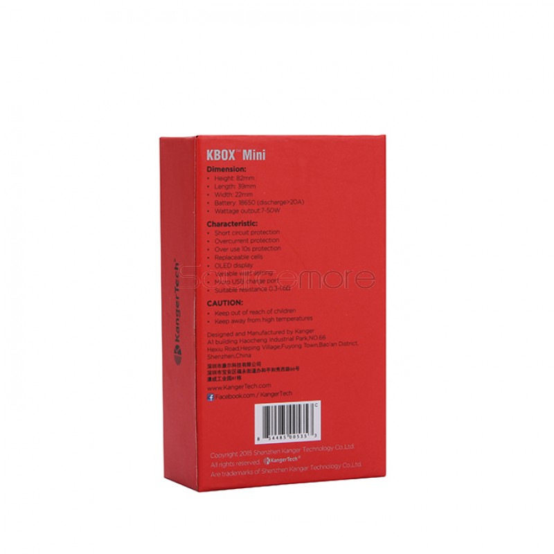Kanger Kbox Mini 5W-60W Variable Wattage VW Box Mod - black