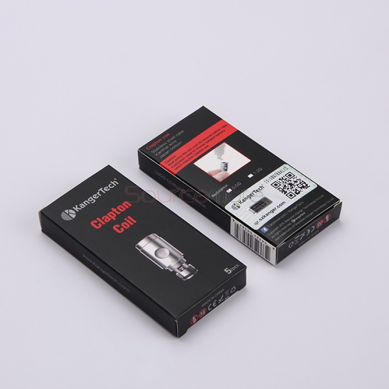 Kanger Clapton Replacement Coil Head Stainless Steel Case Kanthal Wire Japanese Cotton 5pcs-1.2ohm