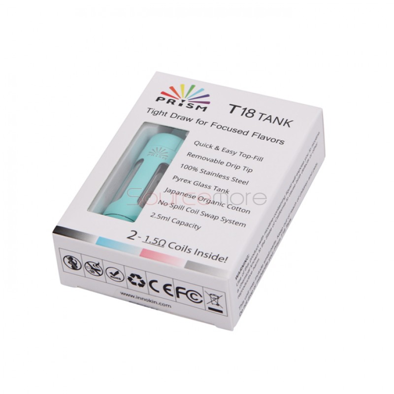 Innokin Endura Prism T18 Tank 2.5ml Top Filling with 1.5ohm Replaceable Coil Head-Blue