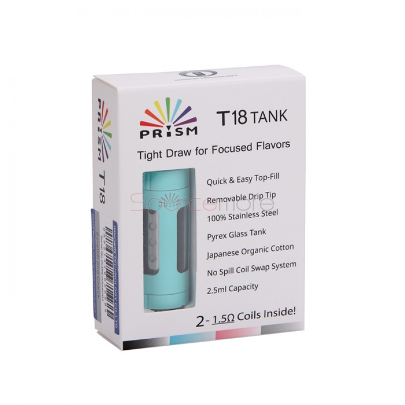 Innokin Endura Prism T18 Tank 2.5ml Top Filling with 1.5ohm Replaceable Coil Head-Blue