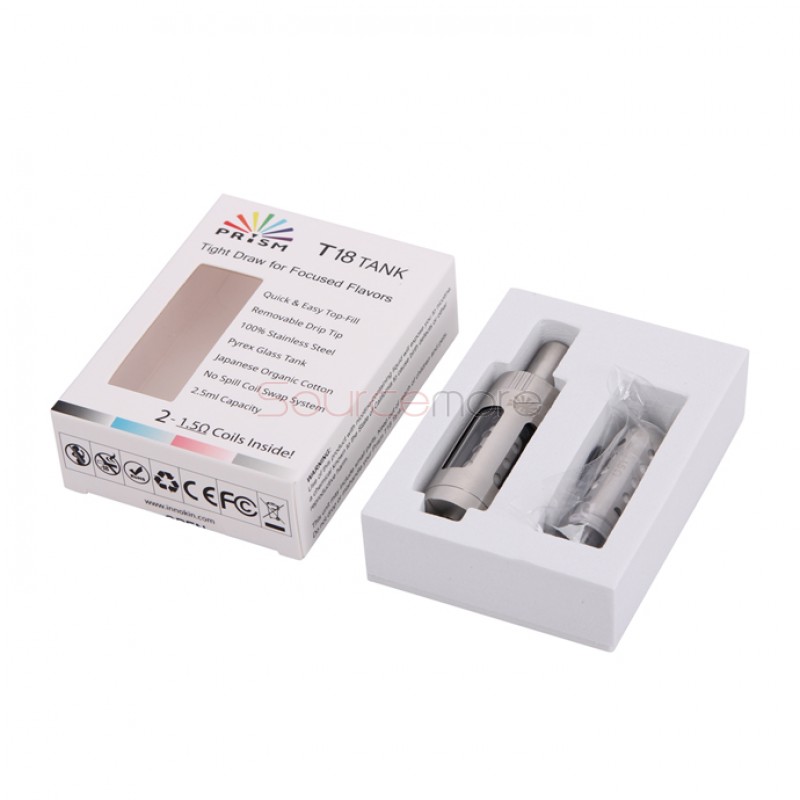 Innokin Endura Prism T18 Tank 2.5ml Top Filling with 1.5ohm Replaceable Coil Head-Stainless Steel