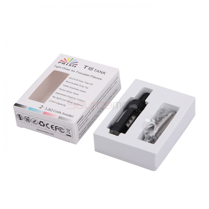 Innokin Endura Prism T18 Tank 2.5ml Top Filling with 1.5ohm Replaceable Coil Head-Black