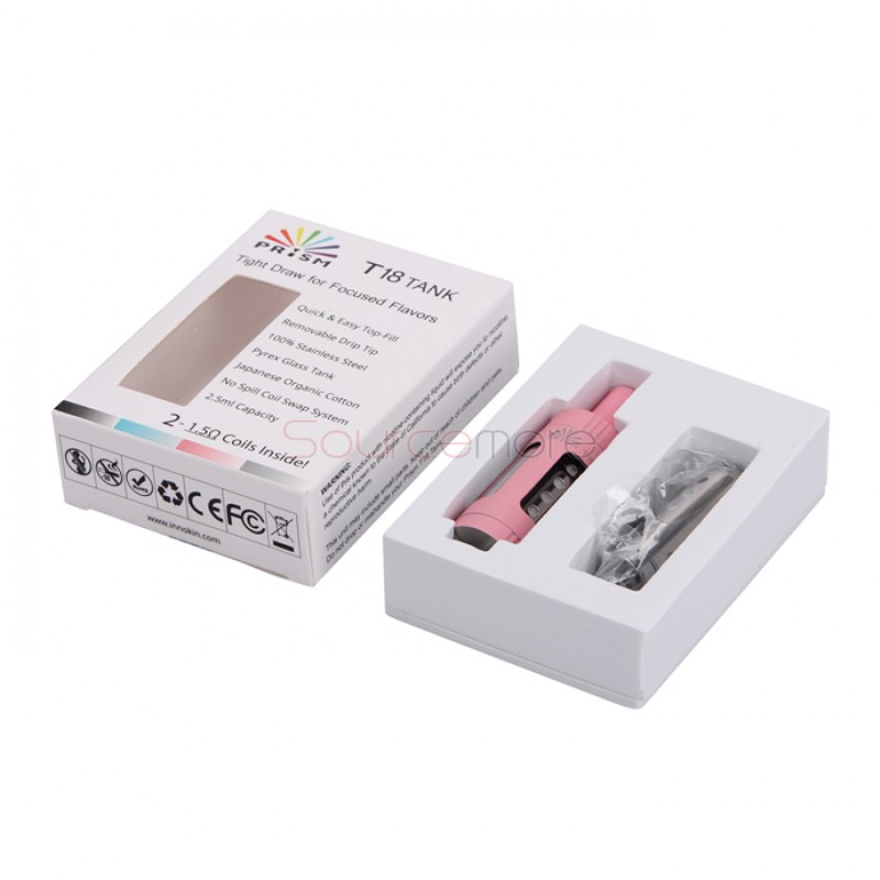 Innokin Endura Prism T18 Tank 2.5ml Top Filling with 1.5ohm Replaceable Coil Head-Pink