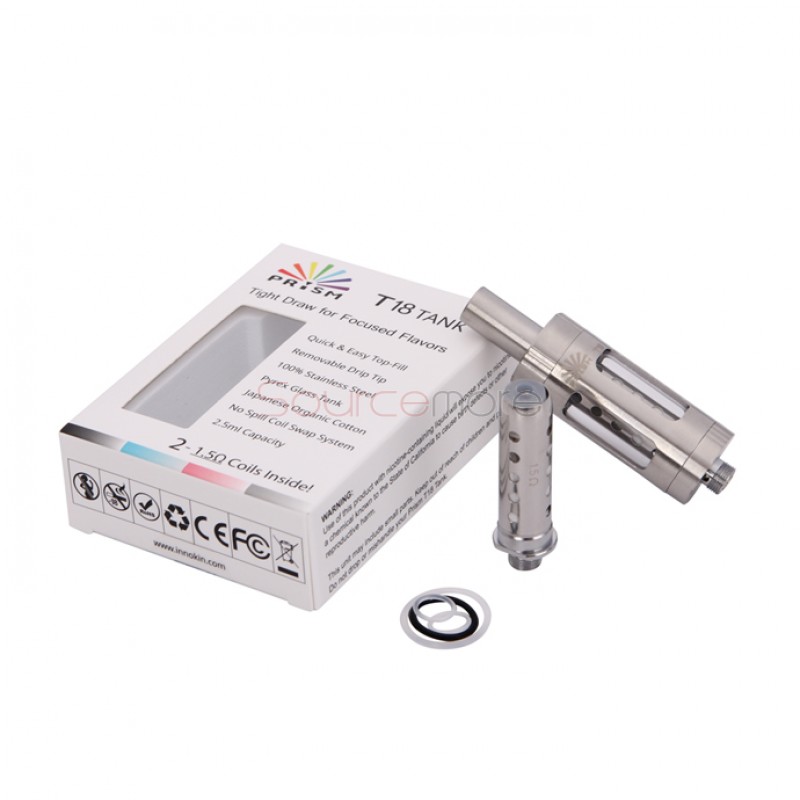Innokin Endura Prism T18 Tank 2.5ml Top Filling with 1.5ohm Replaceable Coil Head-Stainless Steel