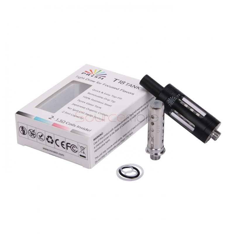 Innokin Endura Prism T18 Tank 2.5ml Top Filling with 1.5ohm Replaceable Coil Head-Black