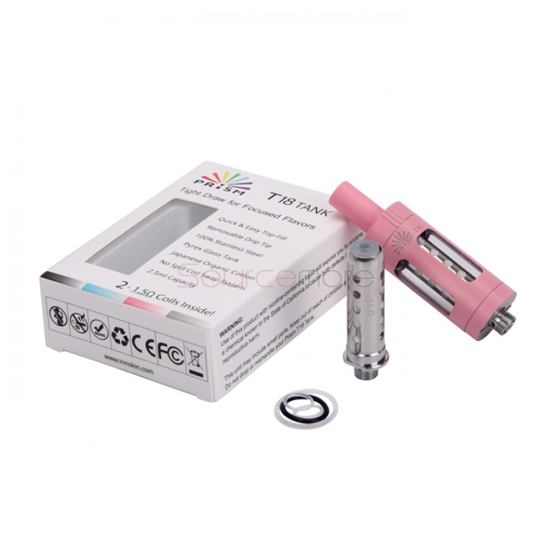 Innokin Endura Prism T18 Tank 2.5ml Top Filling with 1.5ohm Replaceable Coil Head-Pink