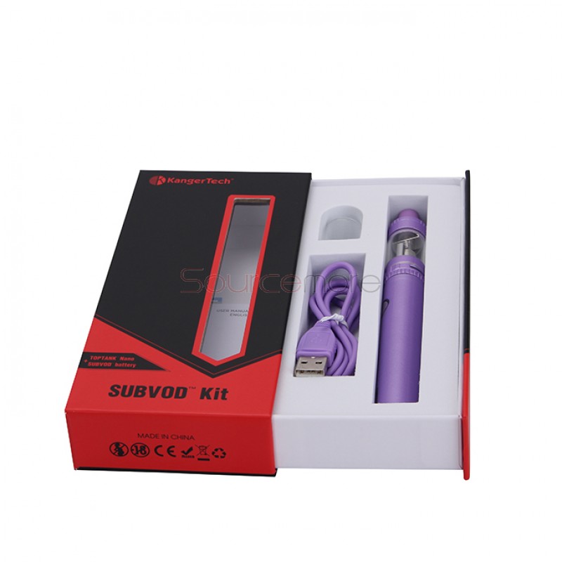 Kanger SUBVOD Starter Kit 1300mah SUBVOD Battery with 3.2ml Nano Atomizer(SSOCC Coil Head)   - Purple