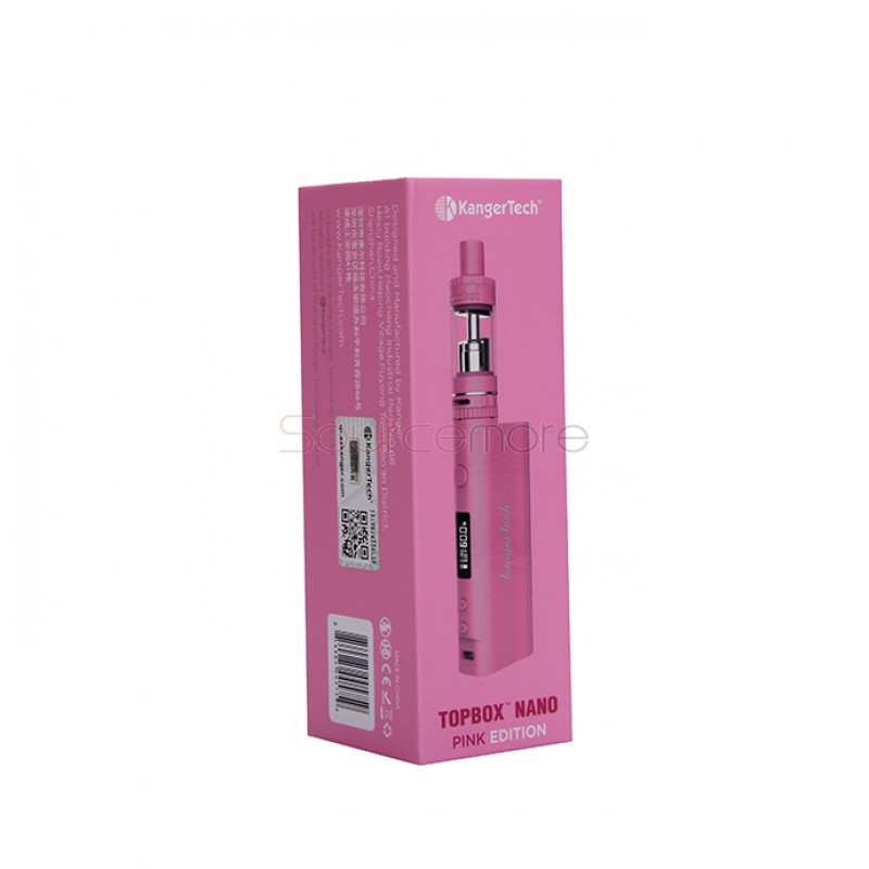 Kangertech TOPBOX Nano 60W TC Mod Kit KBox Nano Temperature Control Mod with 3.2ml TOPTANK Nano Clearomizer- Pink