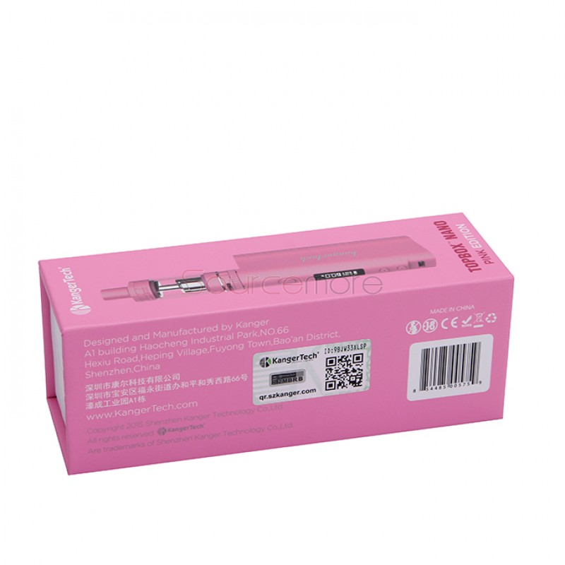 Kangertech TOPBOX Nano 60W TC Mod Kit KBox Nano Temperature Control Mod with 3.2ml TOPTANK Nano Clearomizer- Pink