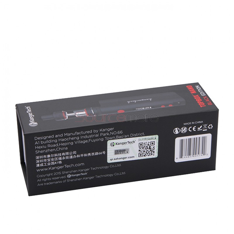 Kangertech TOPBOX Nano 60W TC Mod Kit KBox Nano Temperature Control Mod with 3.2ml TOPTANK Nano Clearomizer- Black