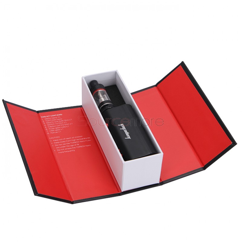 Kangertech TOPBOX Nano 60W TC Mod Kit KBox Nano Temperature Control Mod with 3.2ml TOPTANK Nano Clearomizer- Black